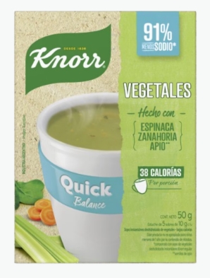 KNORR SOPA QUICK LIGTH VEGETALES X 5 UN.