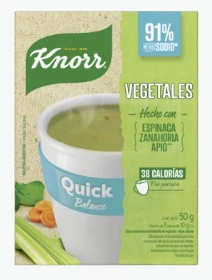 KNORR SOPA QUICK LIGTH VEGETALES X 5 UN.