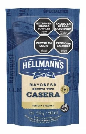 HELLMANNS MAYONESA REC TIPO CASERA X 232 GRS.