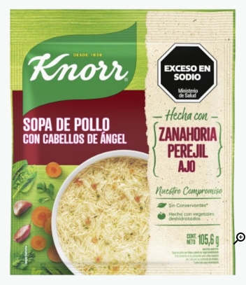 KNORR SOPA CLARA POLLO C/CABELLO DE ANGEL X 105.6 GRS.