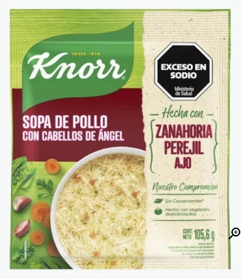 KNORR SOPA CLARA POLLO C/CABELLO DE ANGEL X 105.6 GRS.