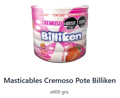 BILLIKEN CARAMELOS CREAM POTE X 600 GRS.