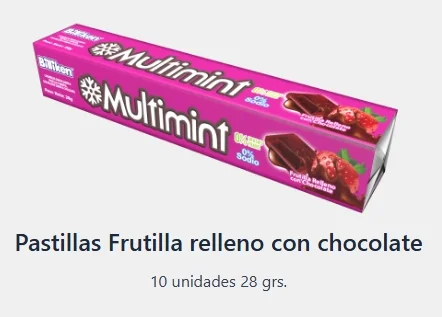 MULTIMINT FRUTILLA C/CHOCOLATE X 12 UN.