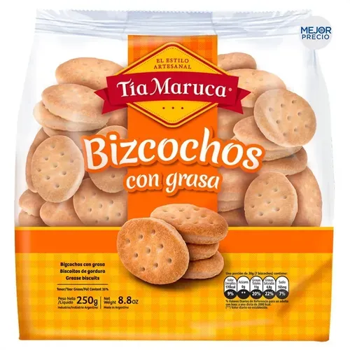 TIA MARUCA BIZCOCHOS DE GRASA X 250