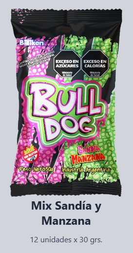 BULL DOG PASTILLAS MIX SAND/MANZ. X 12 UN.