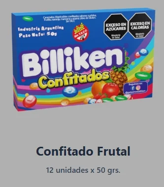 BILLIKEN CARAMELOS CONFITADOS FRUTALES X 12 UN.
