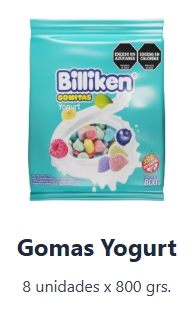 BILLIKEN GOMITAS YOGURT X 800 GRS.