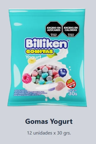 BILLIKEN GOMITAS YOGURT DISPLAY X 12 UN.