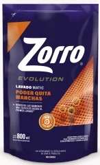 ZORRO LIQUIDO EVO. QUITAMANCHA DOY PACK X 800 ML.