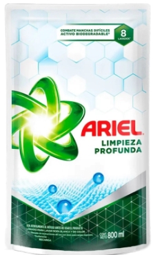 ARIEL LIQUIDO LIMPIEZA PROFUNDA D. PACK X 800 ML.