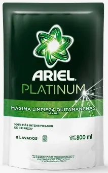 ARIEL LIQUIDO PLATINUM D. PACK X 800 ML.