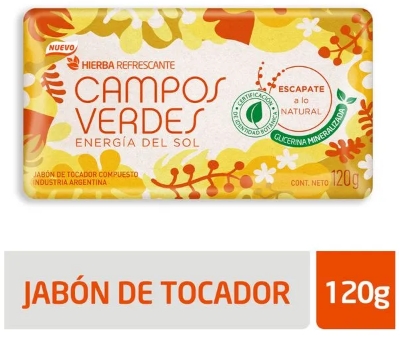 CAMPOS VERDES JABON ENERGIA DEL SOL X 120 GRS.