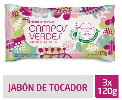 CAMPOS VERDES JABON AROMATERAPIA PACK X 3 UN.