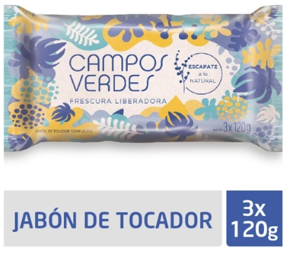 CAMPOS VERDES JABON FRESCURA LIBERADORA PACK X 3 UN.