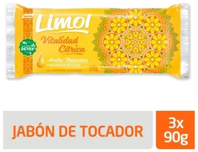 LIMOL JABON VITALIDAD CITRICA C/GLIC. PACK X 3 UN.