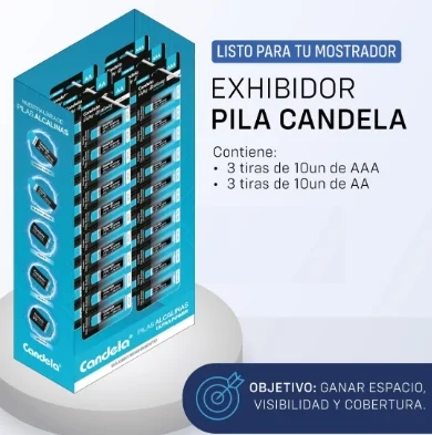 CANDELA EXHIBIDRO DE PILAS COMPLETO X 60 UN.
